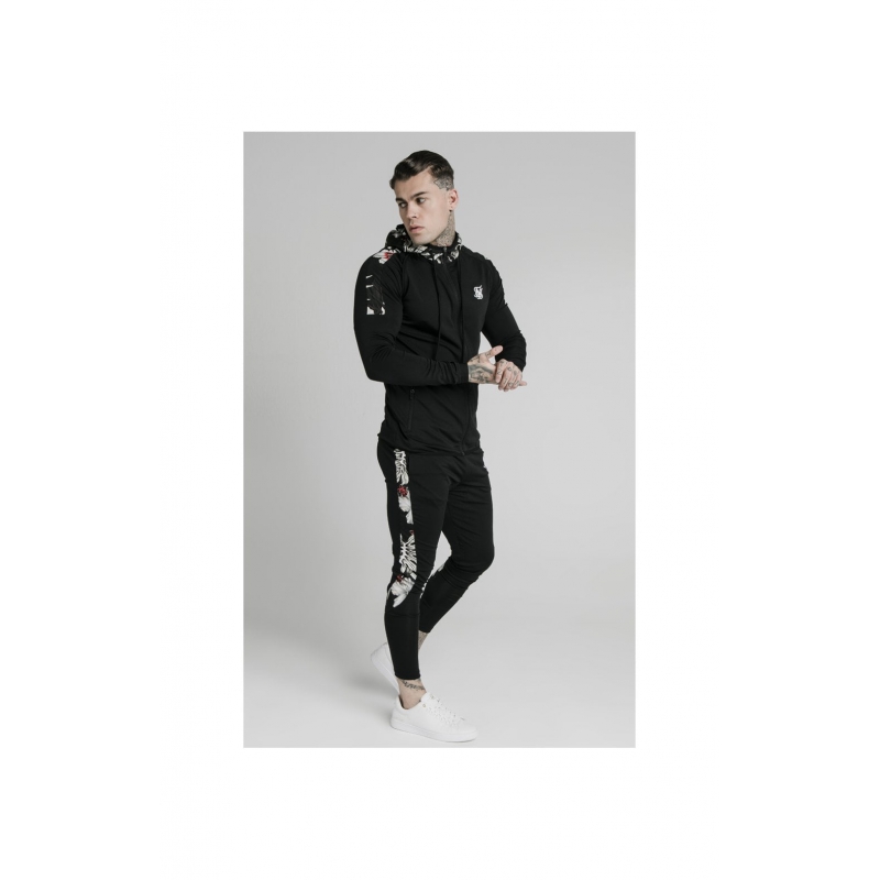 SikSilk Fleece Tape Tracksuit Twin Set - Black